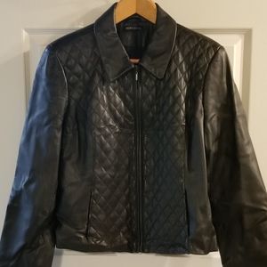 Black Leather Jacket Womens Size XL